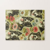 Vintage Border Collie Malerei Puzzle (Horizontal)