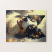 Vintage Border Collie Malerei Puzzle (Horizontal)