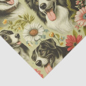 Vintage Border Collie Malerei Seidenpapier (Ausschnitt)