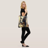 Vintage Border Collie Malerei Tasche (Am Model)