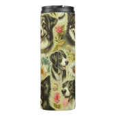 Vintage Border Collie Malerei Thermosbecher (Rückseite)