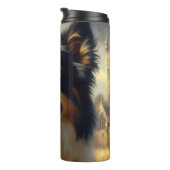 Vintage Border Collie Malerei Thermosbecher (Nach rechts gedreht)