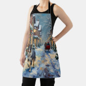 Vintage Border Collie Snowy Village Christmas Schürze (InSitu)