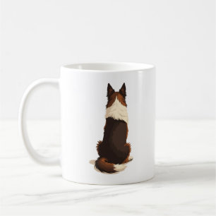 Vintage Border Collie von hinten Hund-Illustration Kaffeetasse