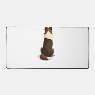 Vintage Border Collie von hinten Hund-Illustration Schreibtischunterlage