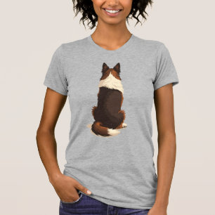 Vintage Border Collie von hinten Hund-Illustration T-Shirt
