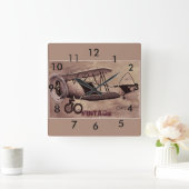 Vintage Bordmauer Quadratische Wanduhr (Zuhause)