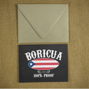 Vintage Boricua Puerto Rico 100% Logo Postkarte