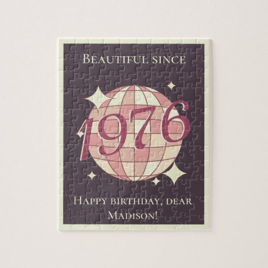 Vintage born in 1976 50th birthday puzzle (Vertikal)
