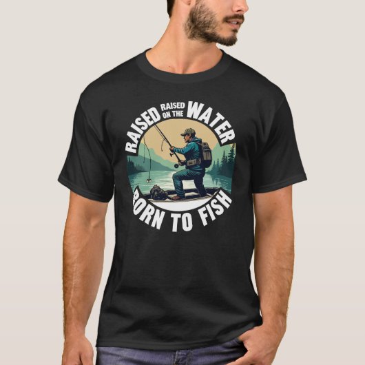 Vintage "Born to Fish" T-Shirt (Vorderseite)