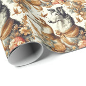 Vintage Borzoi-Hunde-Illustration Geschenkpapier (Rolleneckpunkt)