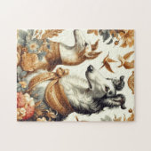 Vintage Borzoi-Hunde-Illustration Puzzle (Horizontal)