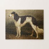 Vintage Borzoi-Malerei Puzzle (Horizontal)