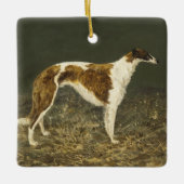 Vintage Borzoi Malerei Weihnachtsschmuck (Vorderseite)