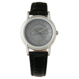 Vintage Borzoi-Medaillon-Uhr Armbanduhr