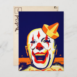 Vintage böse Clownkarte Postkarte
