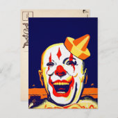 Vintage böse Clownkarte Postkarte (Vorne/Hinten)