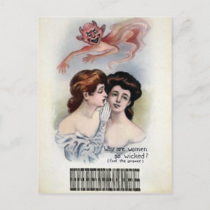 Vintage Böse Frau Postkarte