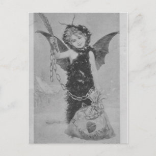 Vintage boshafter Cupido-Engel für betrogene Herze Postkarte