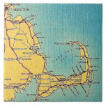 Vintage Boston Cape Cod Map Ceramic Tile Fliese<br><div class="desc">Such a great old map of the route from Boston to the Cape repurposed!</div>