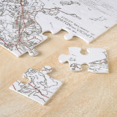 Vintage Boston-Durchfahrt-Linie Map (1914) Puzzle (Seite)