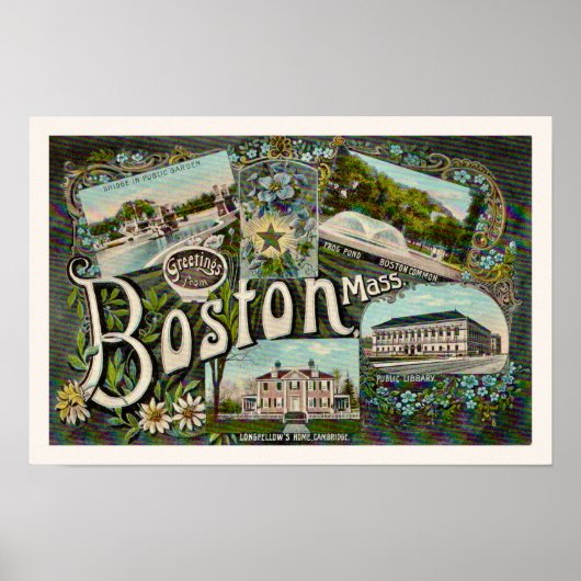 Vintage Boston Frosch Pond Print Poster (Vorne)