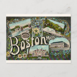 Vintage Boston Froschteich Postkarte