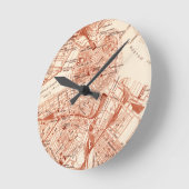 Vintage Boston Map Runde Wanduhr (Winkel)