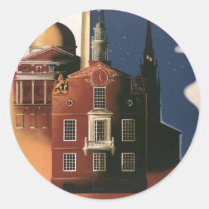 Vintage Boston, Massachusetts Paul Revere's Ritt Runder Aufkleber
