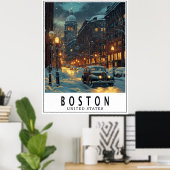 Vintage Boston Poster (Heimbüro)