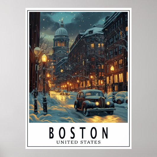 Vintage Boston Poster (Vorne)