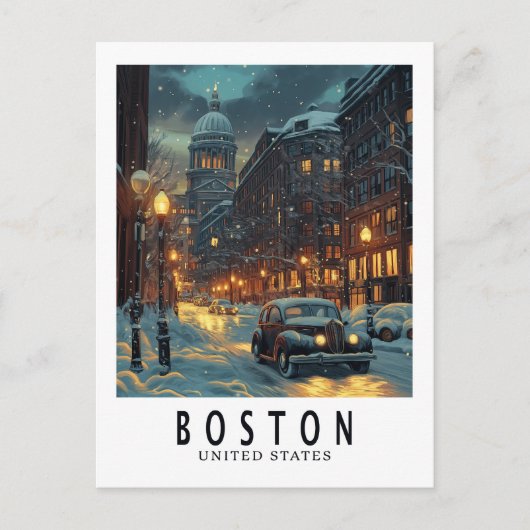 Vintage Boston Postkarte (Vorderseite)