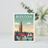 Vintage Boston Postkarte (Stehend Vorderseite)