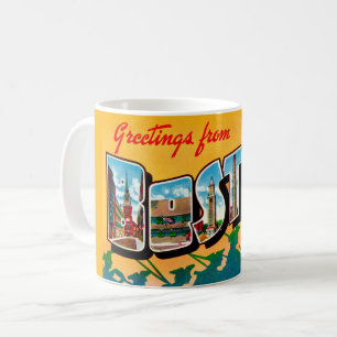 Vintage Boston Postkarten-Tasse Kaffeetasse