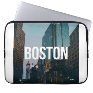 Vintage-Boston-Stadtansicht-Druck - Historische Ar Laptopschutzhülle