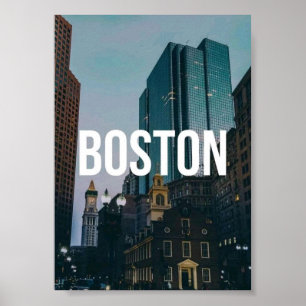 Vintage-Boston-Stadtansicht-Druck - Historische Ar Poster