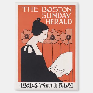 Vintage Boston Sunday Herald Magnet