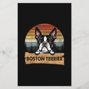 Vintage Boston Terrier Lustiges Retro-Geschenk Hun Briefpapier