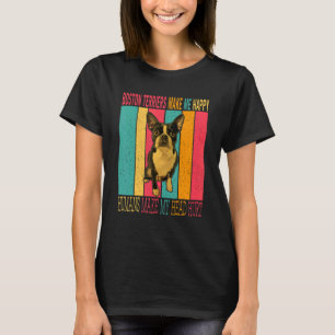 Vintage Boston Terrier machen glückliche Menschen T-Shirt