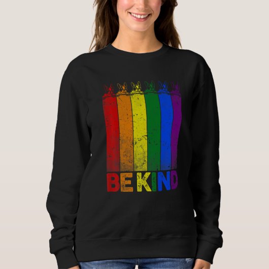 Vintage Boston Terrier Regenbogenflagge Sweatshirt (Vorderseite)