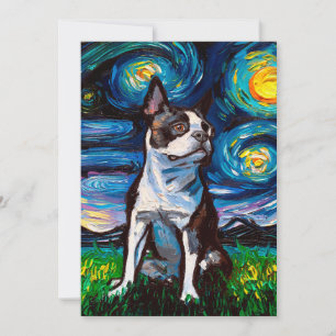 Vintage Boston Terrier Süßes Geschenk für Tierli Feiertagskarte