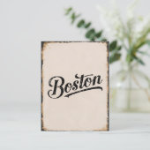Vintage Boston-Typografie Postkarte (Stehend Vorderseite)