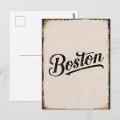 Vintage Boston-Typografie Postkarte (Vorne/Hinten)