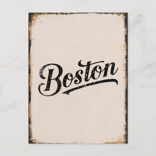 Vintage Boston-Typografie Postkarte (Vorderseite)