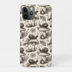 Vintage Botanica-Muster mit Schnecken und Pilzen Case-Mate iPhone Hülle