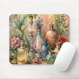 Vintage Botanical Apothecary Bottles  Mousepad