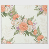 Vintage Botanical Apricot Floral Easter  Geschenkpapier (Flach)