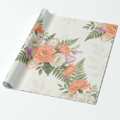 Vintage Botanical Apricot Floral Easter  Geschenkpapier (Ungerollt)