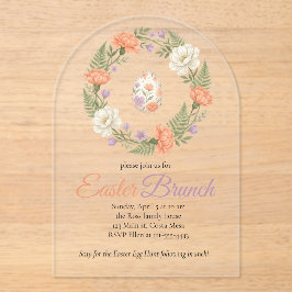 Vintage Botanical Apricot Floral Easter Invitation Acryleinladungen
