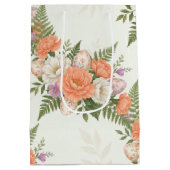 Vintage Botanical Apricot Floral Easter  Mittlere Geschenktüte (Rückseite)